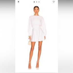 Alice + Olivia- Murray Fit Flare Dress in Soft White